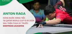Anton Raga Dừng Bước Đáng Tiếc Tại Qatar World Cup 10-Bi 2024 Sau Trận Thua 9-7 Trước Dimitrios Loukatos