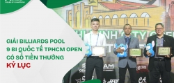 Giải Billiards Pool 9 bi quốc tế TPHCM Open có số tiền thưởng kỷ lục